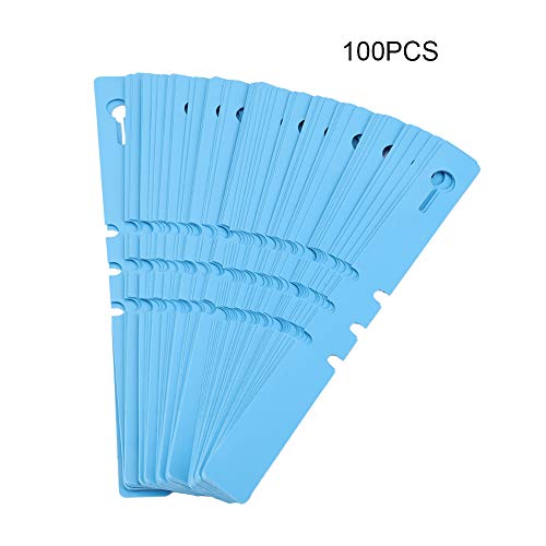 100Pcs Plastic Plant Hanging Tree Tags Hanging Plant Seed Labels Waterproof Nursery Garden Labels for Plant Identification of Modern Garden (Blue)