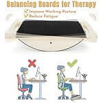 ELFULLY Wooden Balance Board, 350LBS Wobble Board with Handle for Adults, Anti-Slip Rocker Boards for Physical Therapy & Core Strength, Balancing Boards for Office Standing Desk - Image 4