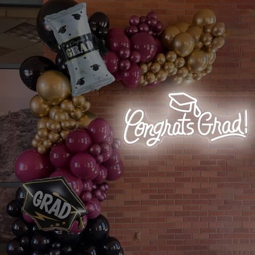 Congrats Grad Neon Sign 23.35x 9.92Inch Large Graduation Neon Sign for Backdrop Grad Led Sign Graduation Light Up Neon Light With Graduation Cap for Class Of 2026 Party College Gifts Celebrations by Geeinar - Used condition - Image 7