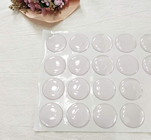 MEYA Set of 50pcs Clear Round 3D Dome Circle Epoxy Sticker for DIY Bottle Cap Sticker Self Adhesive Resin(2inch)