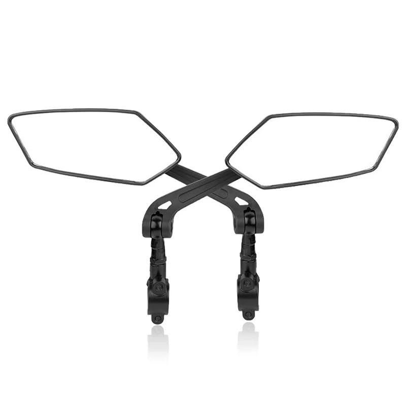 retroviseur guidon Rétroviseur De Recul Pour Vélo Électrique, Miroir Plat, Réflecteur Réglable À 360 Degrés, Accessoires Cyclisme(A pair black)