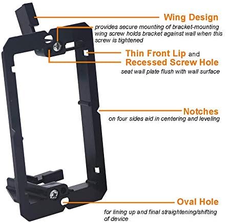 VCELINK 2 Pack Single Gang Low Voltage Mounting Bracket for Telephone Wires, Network Cables, HDMI, Coaxial, Speaker Cables-Black
