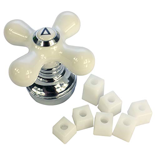 Danco 46004 Cross-Arm Tub/Shower & Sink Faucet Handle, Fits 2-3 Handle Faucets, Does Not Fit Delta & Moen Faucets, Chrome/White Porcelain (Pack Of 1) #TOP7