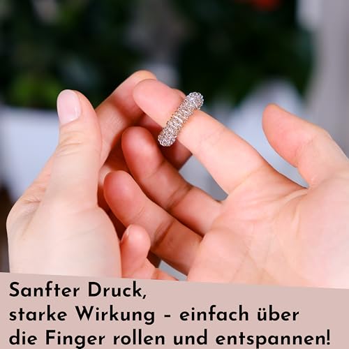 Nordstern Akupressurringe 10er Pack - Anti Stress Massage Ringe für Finger - Hilfsmittel zur Selbstmassage gegen Muskelverspannungen