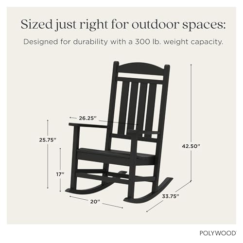 POLYWOOD Presidential Rocking Chair in Black β image 3