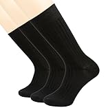 Timntts Men's Boy's Seamless Dress Socks-Comfort Lightweight Business Cotton Crew Sock 3-6 Pack (US, Numeric, 15, Regular, Regular, Black)