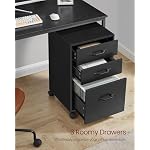 VASAGLE File Cabinet, 3 Drawers Filing Cabinet for Home Office, with Wheels, for A4, Letter Sized Documents, Hanging File Folders, Ink Black UOFC065B16 - Image 4