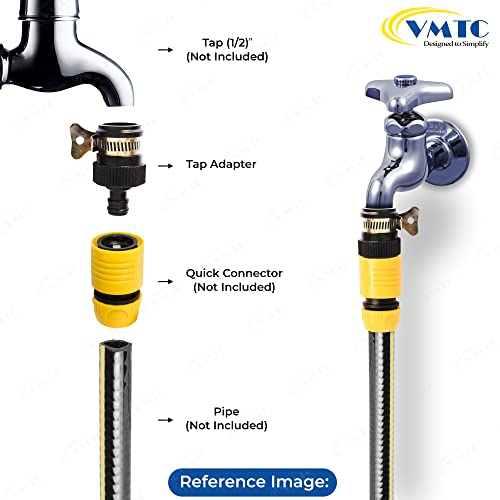 Image of VMTC Heavy-Duty Tap Connector Pair for 1 /2 inch Round Taps: Secure Connection, High-Pressure Resistant, Compatible with 1 /2-inch Pipes