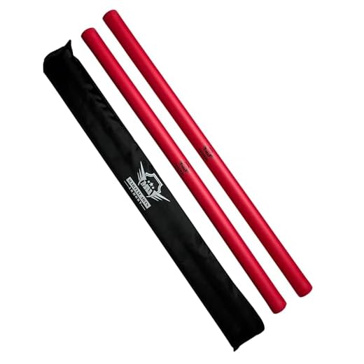 Foam Escrima with Armory Carry Bag Case - Pair (Red)