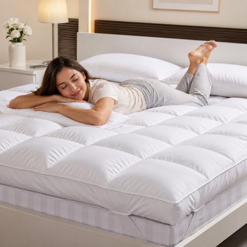 Image of 3000 GSM King Size Finest Imported Super Microfiber Mattress Padding /Topper- White (72 inchX78 inchinch)