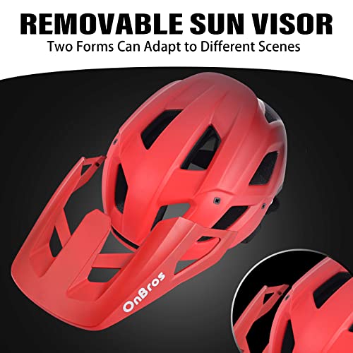 Bike Helmet, OnBros Cycle Helmet Men and Women, Scooter Skateboard MTB BMX Bike Helmet Lightweight, Mountain Bike Helmet with Visor, Bicycle Helmet 55-61cm - Image 3