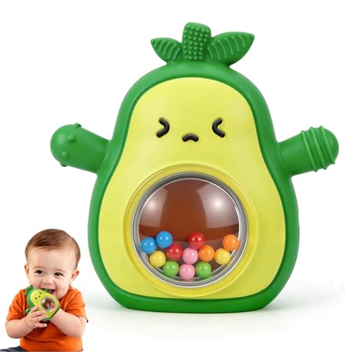 Baby Teething Toy Silicone Teething Mitten, Sensory Rattle & Teether