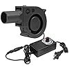 97mm x 33mm BBQ Fan 12V Blower with 110V/120V Variable Speed Controller Centrifugal Fan 97mm/3.81in Air Mover Blower for Camping Quick Charcoal Starter, Outdoor Barbecues Fire Bellow, Camping Cooking