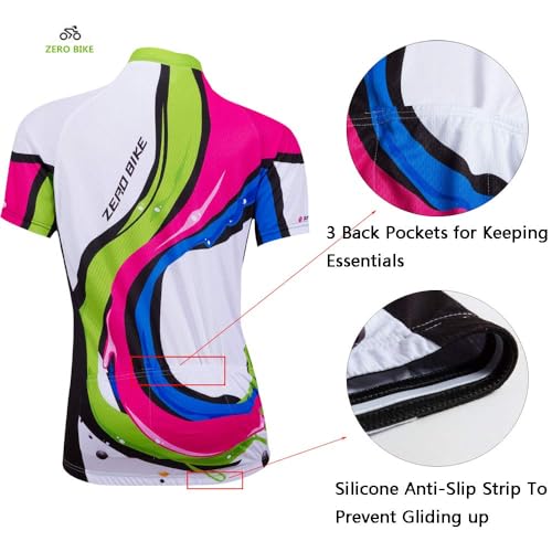 Image of Women's Short Sleeve Cycling Jersey Jacket Cycling Shirt Quick Dry Breathable Mountain Clothing Bike Top
