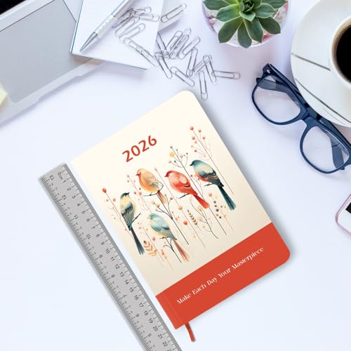 Image of A5 Size Hard Bound 1 Day To A Page Format New Year Executive Daily Planner 2026 Diary with Month Cut Index and Bookmark I Diary 2026 For Girls Women I 344 Pages I 21x15 Cm