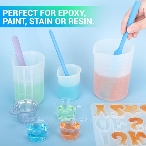 Gartful 6PCS Colored Silicone Spatula Stick, Reusable Epoxy Stir Sticks Scraper DIY Crafts Tools for Mixing Resin, Paint, Waxing, Liquid, Arts Projects, Facial Mask Stirring Rods, 6 Colors