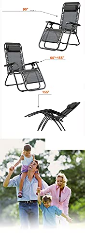 Chaise pliante inclinable de jardin rouge textoline pour relaxation - 6