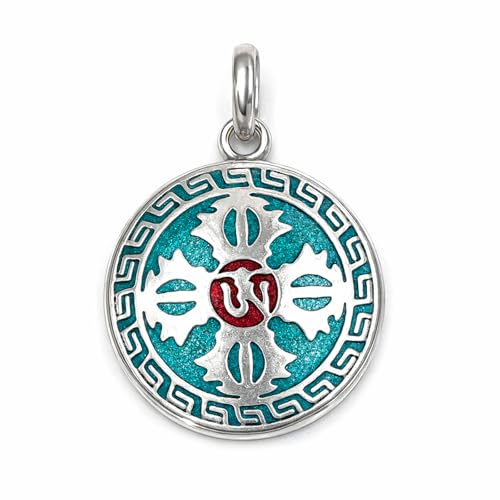Pendentif Double Dorjé fait main aux éclats de lapis-lazuli et turquoise