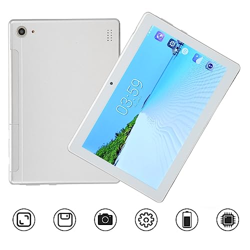 Tablet Biurowy, Bateria 6000 MAh, Wtyczka EU, Tablet HD 100-240 V, 8-calowy FHD do Podróży (SILVER)