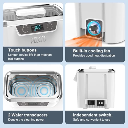 Ultraschallreinigungsgerät 800ml- PELCAS Ultraschallgerät Touchscreen Ultraschallreiniger mit LCD...
