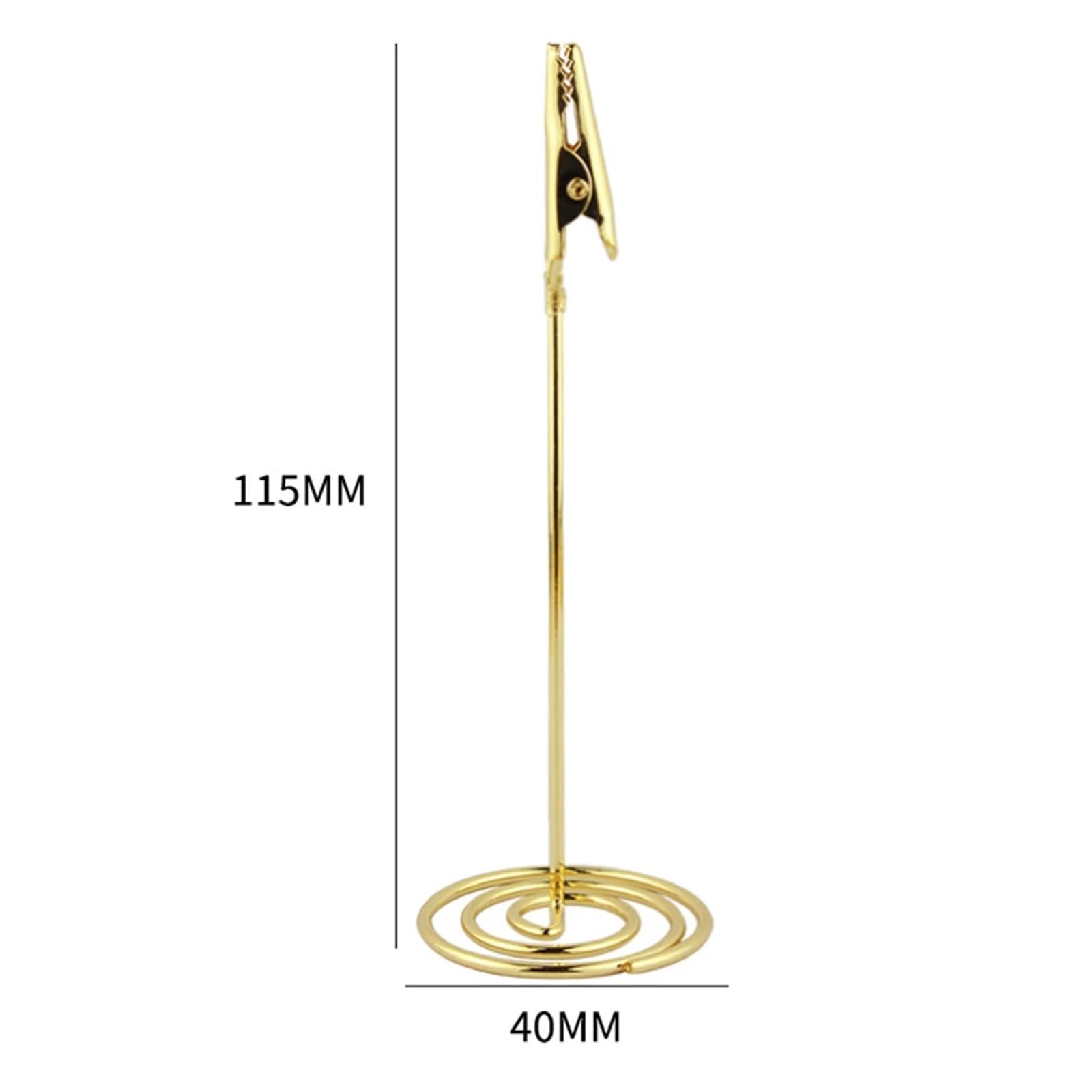 50 stücke Platzkartenhalter Memo Clip Stand Tischnummer Foto TischkartenhalTer(Gold)