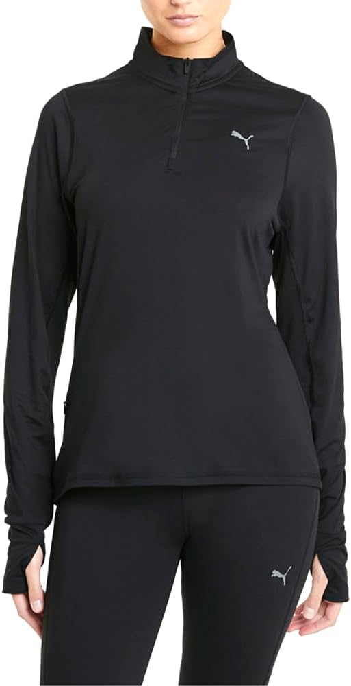 PUMA womens 1/4 Run Favorite 1 4 Zip, Puma Black, XX-Large US