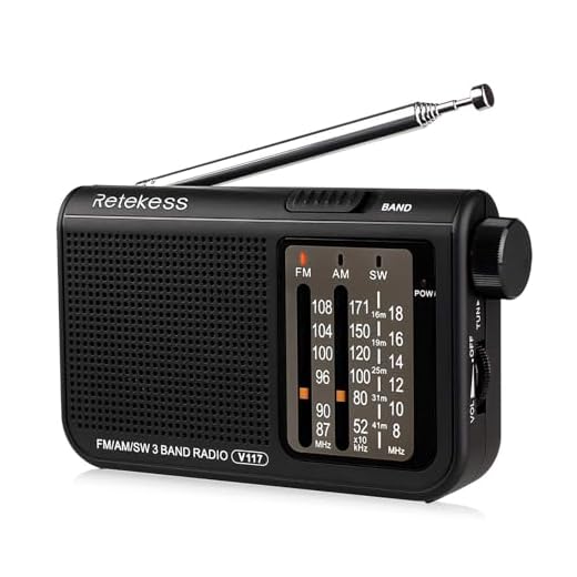 Retekess V117 bärbar radio FM AM SW fickradio enkel bärbar radio mini nödradio med cylindertyp justeringsknapp (svart)