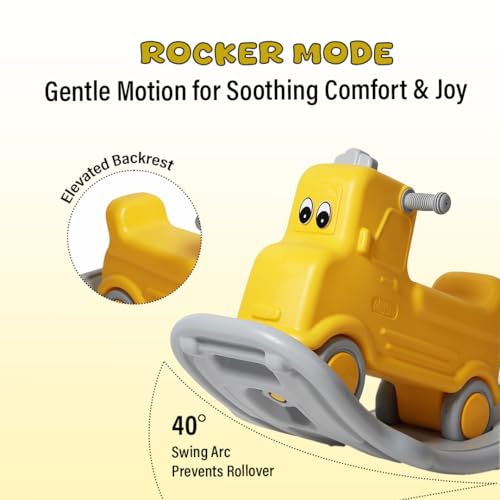 Image of PLAYGRO 3 in 1 Wagon Rock N Ride Ride-On Cum Rocker Toy with Balance-Board for Kids, Toddler | Baby Rocker Ride-On Toys with Wide Wheels, Grip Handle & Anti Slip Seat to Support Kids | Age-1+ Year