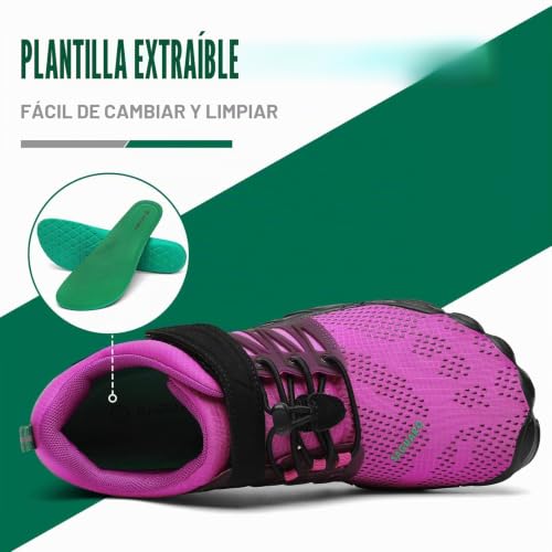 Miniatura 5 de Saguaro Zapatillas Barefoot Hombre Mujer Zapatillas Minimalistas Zapatos Barefoot Calzado Minimalistas Zapatillas De Trail Running Barefoot Shoes Para Zero Drop Suela Morado, Gr.42 Eu