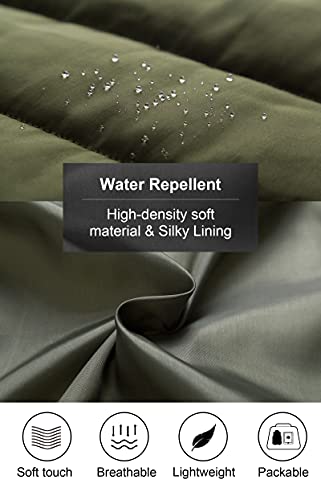 Chrisuno Men's Lightweight Puffer Ski Vest Warm Outdoor Sleeveless Jacket For Travel Golf Army Green S #TOP4