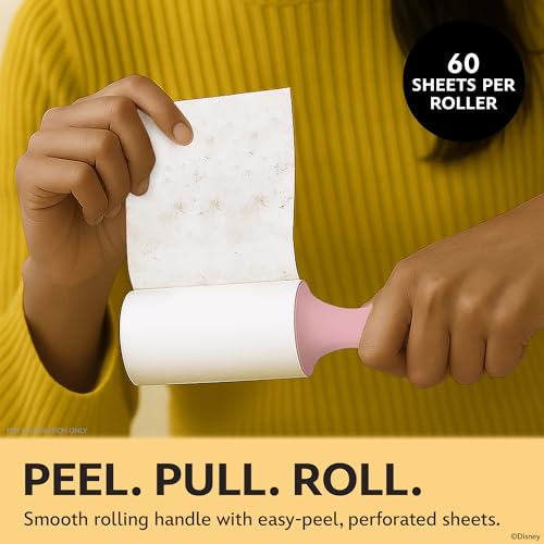 Image of Disney Winnie the Pooh Lint Roller for Pet Hair, 60ct /Roll, Extra Sticky | Perfect for quick cleanups at home, in the car, or on the go, tear-and-toss adhesive works on clothing, upholstery, bedding