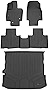 SMARTLINER Floor Mats 2 Rows & Cargo Liner Behind 2nd Row Set Black Compatible with 2020-2022 Toyota Highlander (Only Fits Models with Subwoofer in Cargo Area)