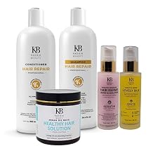 KASHIA BEAUTY Maintenance Kit No.1 Healthy Hair Solution with Keratin Shampoo Conditioner Argan Mask Leave-In & Shine Serum Repair Frizz & Nourish For All Hair Types