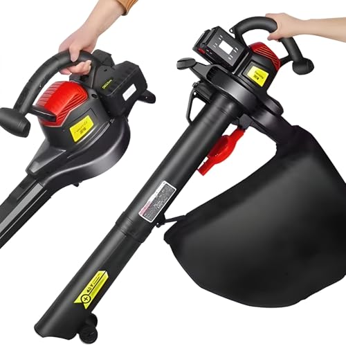 Soplador de hojas inalámbrico, soplador y aspirador de hojas 2 en 1 para jardín con 6 velocidades, recolector de hojas a batería de 40 V con bolsa recolectora, para césped, patio, garaje, terraza y