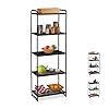 Relaxdays métal, Rangement, cellier pour la Cuisine, Universel, étagère à Pieds, 161x58x34, Noir, Acier, 1