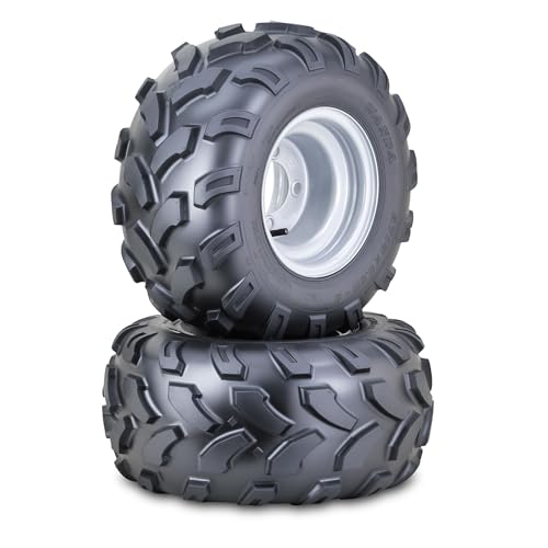 WANDA ATV Golf Cart Tire Wheel Assembly 18X9.5-8 4-Ply with 4 Lugs on 4' PCD Silver Wheel-10001,SET...