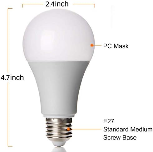 Motion Sensor Light Bulbs,7W (60-Watt Equivalent) E27 Motion Activated Dusk to Dawn Security Light Bulb Outdoor/Indoor for Front Door Porch Garage Basement Hallway Closet(Cold White 2 Pack)