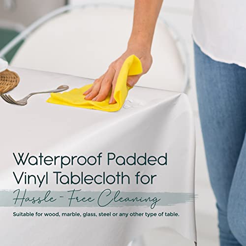 tablecloths by design - Quality Table Pad Protector, Superior Protection from Spills, Scratches & Heat - Reusable Vinyl Table Cloth with Cushion Flannel Backing (72" L x 54" W) by tablecloths by design - Image 3