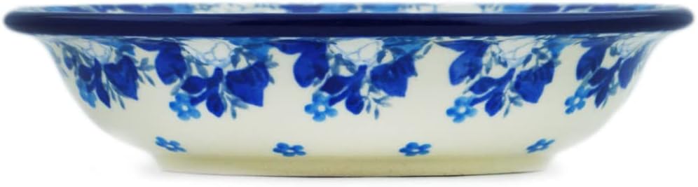 Polmedia Polish Pottery Soap Dish - Blue Spring Pattern Handmade in Boleslawiec Poland by Ceramika Artystyczna + Certificate of Authenticity