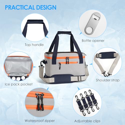 Sup Kühltasche Wasserdicht Premium Stand up Paddle Zubehör Auslaufsicher, Sup Board Tasche Ultraleicht Picknick Rucksack für Kajak,Camping, BBQ - w/Befestigungs, Clips & Flaschenöffner