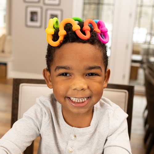 Image of Fat Brain Toys Plip Links, Silicone Building Toys for Creative Play, Creative Construction Play Set for Preschoolers, Kids Toys Ages 3 to 12 | Creative construction playset with ball-and-socket connections. Open-ended play for preschoolers and kids, ages 3 to 12.