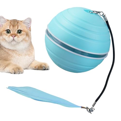 Interactive Cat Ball Toy, Rechargeable -Rolling Cat Toy, Automatic Pet for Small Medium Large Cats, Fun Movement, Rechargeables