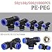 10PCS PE Air Connectors 4 6 8 10 12MM PEG Pneumatic Fitting Slip Lock Tee 3Way Plastic Pipe Water Hose(PEG 12-8)