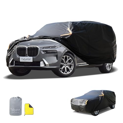 Image of Car Cover Waterproof All Weather,Car Covers for Automobiles with Driver Door Zipper,Outdoor Car Cover Rain,Snow and UV Protection with Waterproof Adhesive Strip,Fit SUV-Length 200 inch to 206 inch