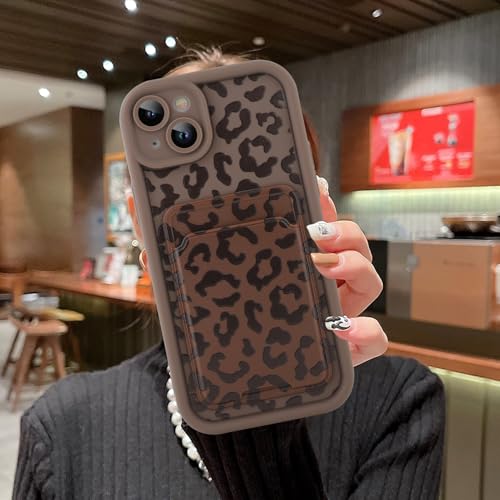 MOWIME Compatible with iPhone 14 Case with Card Holder, Cheetah Print Shockproof Soft TPU Protective Case Women Girls, Anti Scratch Wallet Case for iPhone 14 6.1 Inch, Brown by MOWIME - Used condition - Image 6