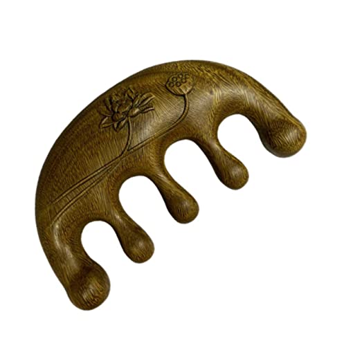 HAPINARY peine de masaje herramienta marca cepillo secador de pelo dentado hair care peine madera peine para el cuidado del cabello peine para raspar el cuero cabelludo Sándalo verde Brown