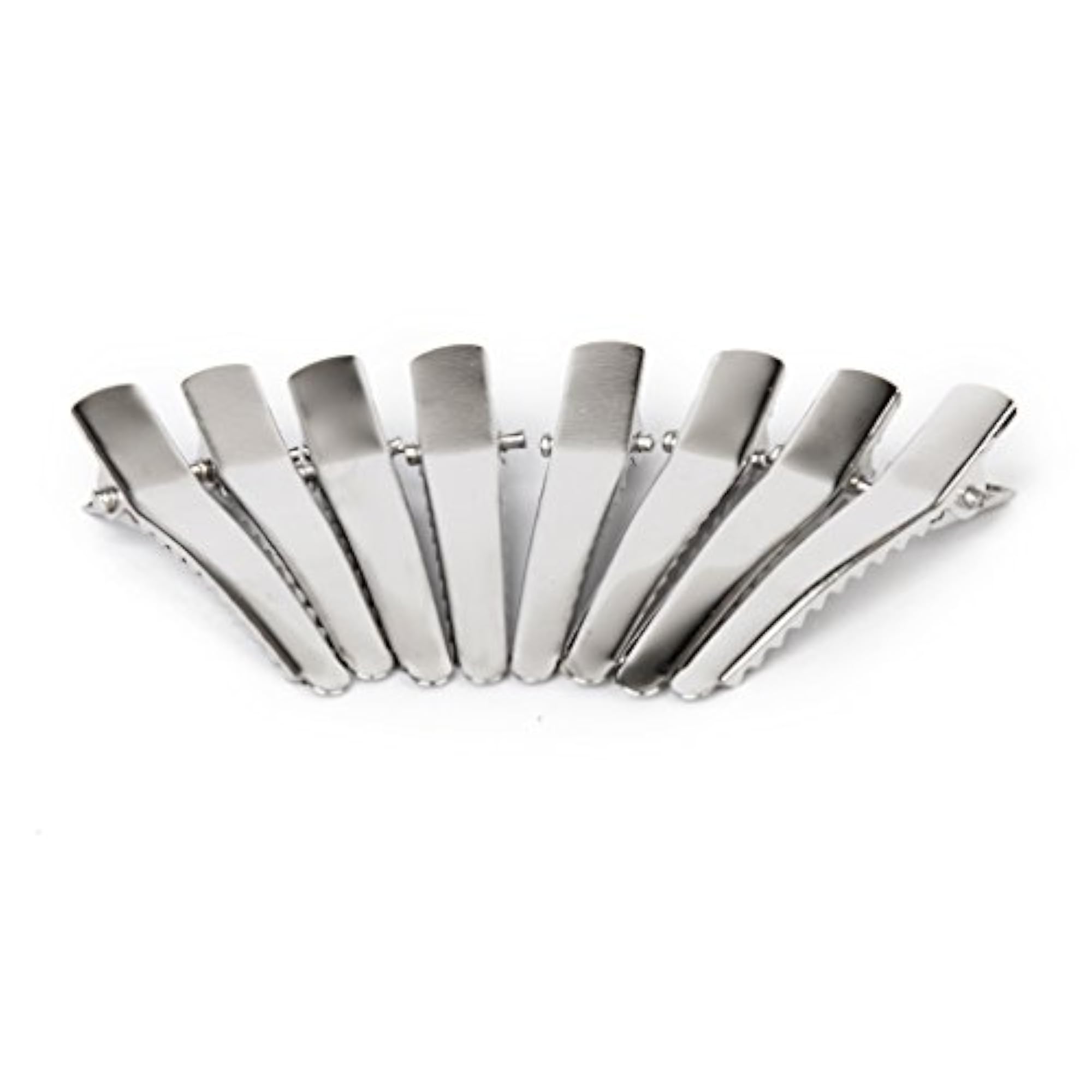 Stiff Durable Single Prong Alligator Clips, Pack of 100, Silver
