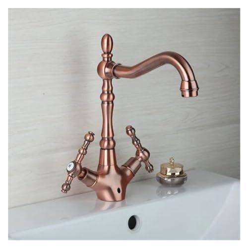 Grifo de fregadero de cocina monobloque en latón con cobre antiguo