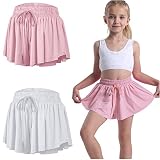 2 Pack Butterfly Flowy Shorts Skirts for Girls Tennis Cheer Stuff Athletic Preppy Running Sports Ski