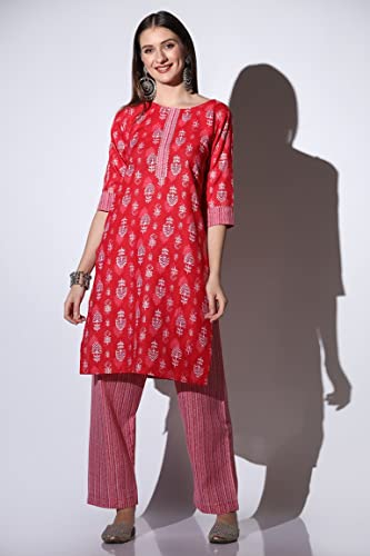 Image of DHRUVI TRENDZ Cotton Kurta Set for Women | Kurta Set |Kurta Set for Women | Festive Kurta Set for Women